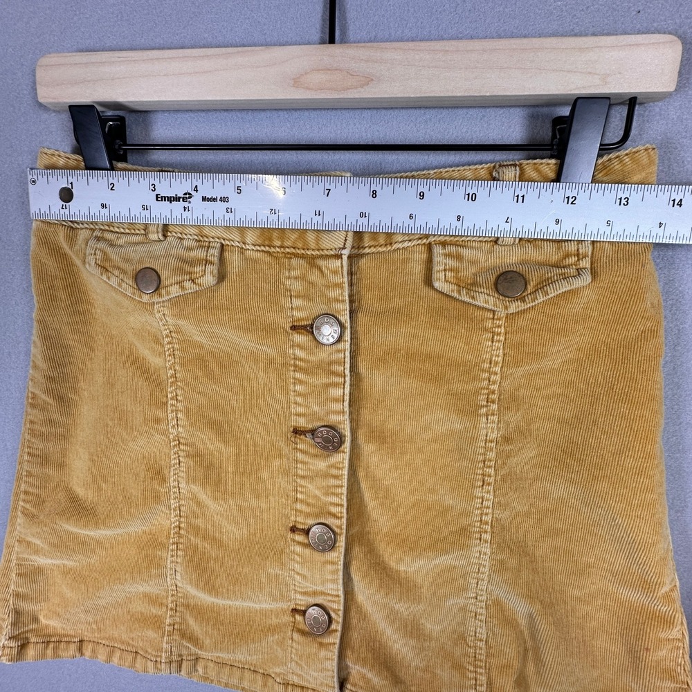 BDG Urban Outfitters Mustard Corduroy Button Front Mini Skirt Retro Indie Boho 6 - Picture 5 of 7